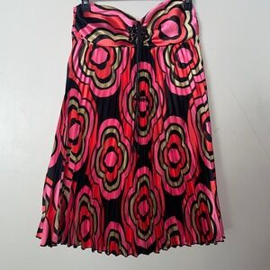 Patterned babydoll dress features